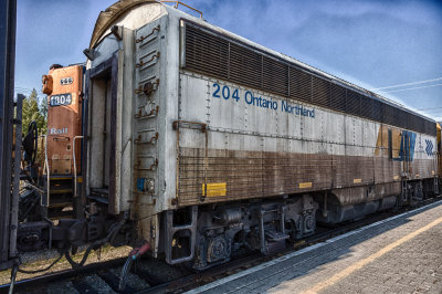 APU 204 part of the Polar Bear Express in front of GP38-2 1804. HDR 