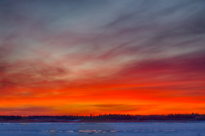 Sky before sunrise looking across the Moose River 2014 December 2nd