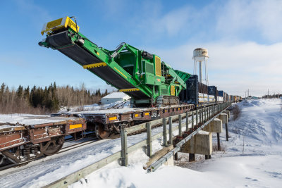 Tracked equipment coming into Moosonee 2015 March 27th