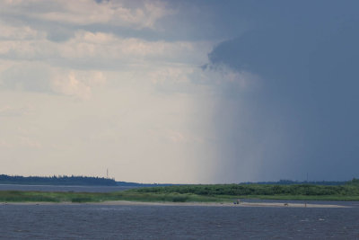 Storm approaching up the river.