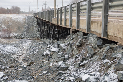 Road level view of Atim Road bridge over Store Creek