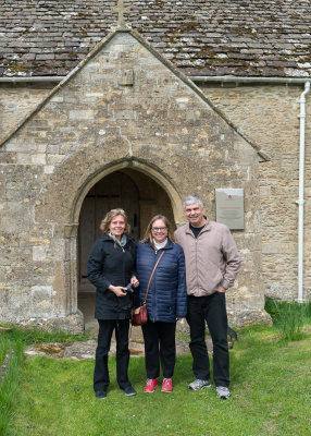 Marilyn, Robynne and Charlie at All Saints Chruch, Shorncote, UK - April 2016