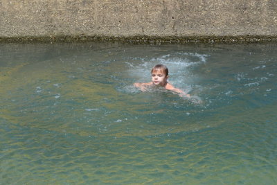 Adrian Jumping in At Ponca Access Bridge