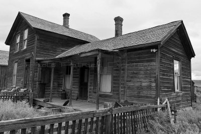 Bodie ghost town in black & white