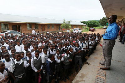 Visit of the George Mhaule Primary School at Numbi a village near the Kruger NP