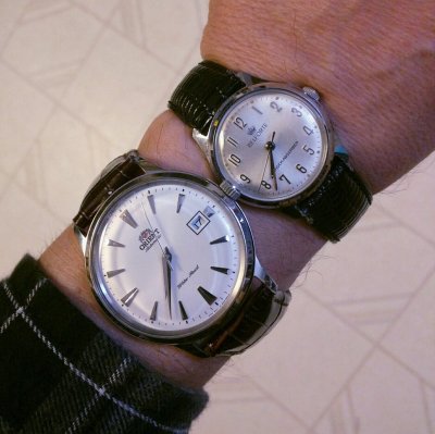 Watch sizes 50 years ago and today.