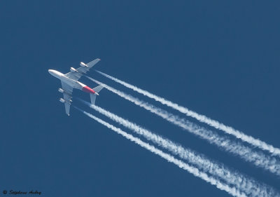 Airbus A380 high in the sky