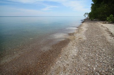 On the beach, near the lighthouse,  Point Pelee