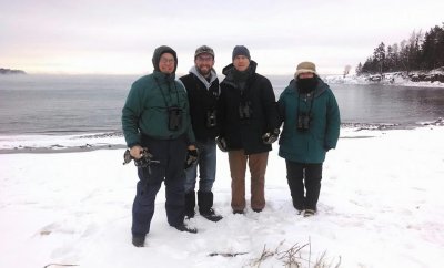 Birding in Two Harbors, with birders from Grand Marais & New Jersey