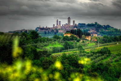 The five towers from a distance