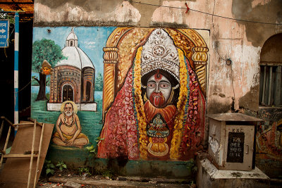 Wall art at the temple road