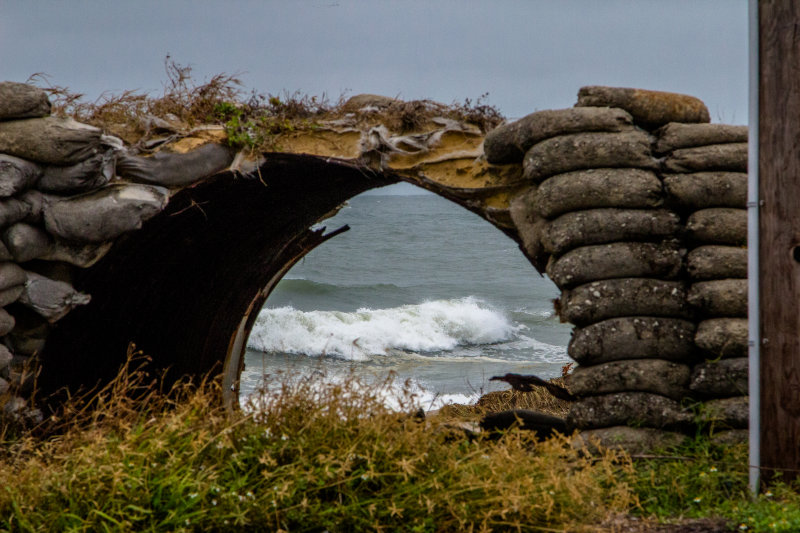 A bunker by the radar trailer for launch time