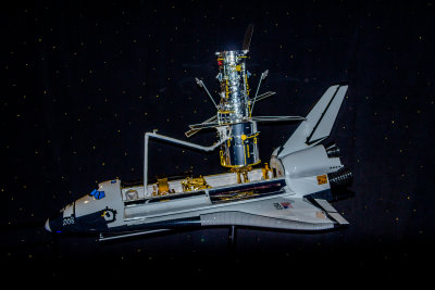 A model of the Hubble telescope being released
