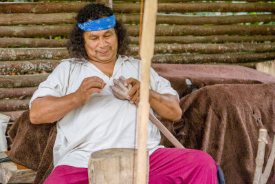 Carving a claw.