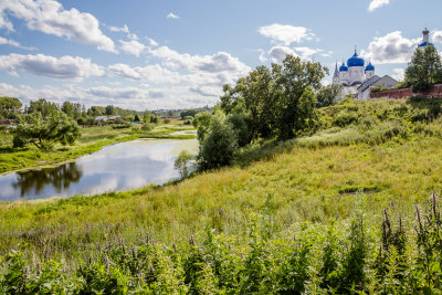 Wide view of the monastery and Nerl River valley