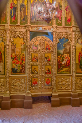 An iconostatis on display at St. Basil's