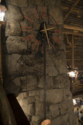 Clock on fireplace chimney