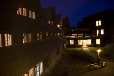 Night view of Inn from 2nd floor window