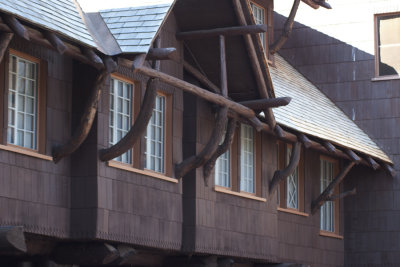 Gable near junction of main part and left wing of Inn