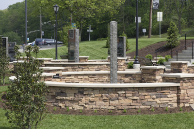 Stone walls with granite slabs