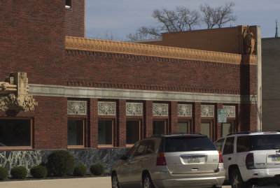 Lower portion of side façade