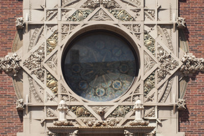 Cartouche and rose window, detail