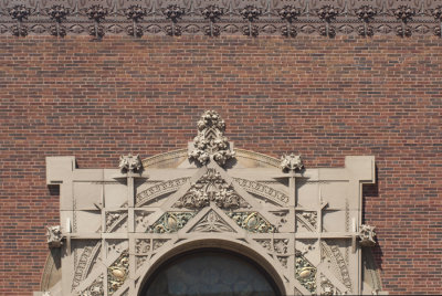 Cartouche and rose window, detail