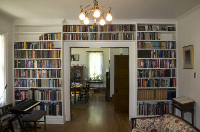 Library: Bookshelves and Diningroom