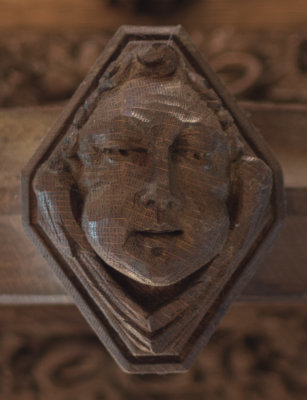Rood Screen: pendant boss with angel face