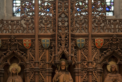 All Saints' Chapel Reredos: carved cabinet detail