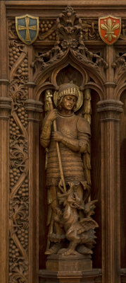 Michael the Archangel killing the dragon, All Saints' Chapel Reredos