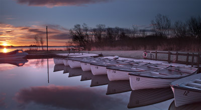 Sunrise at the jetty on Loch Leven