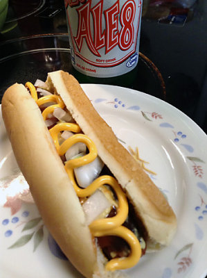 Being grown-up means having hot dogs for breakfast... 