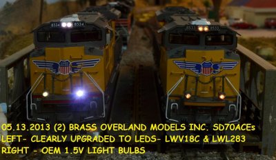 OMI SD70ACE Front LED upgrade compared to SD70ACE OEM lights.jpg