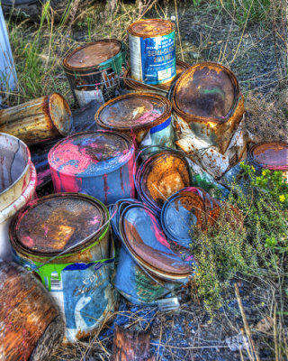 Discarded Paint Cans