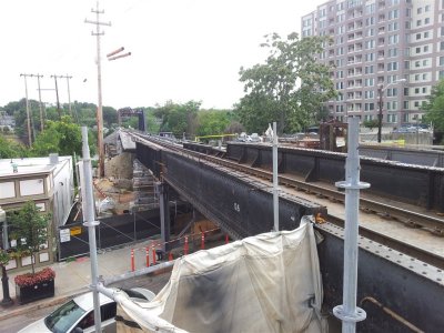 Trestle over Washington St. during renovation