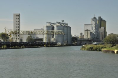 Ansicht auf das Industriegebiet an der Hafenstraße am Datteln Hamm Kanal