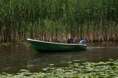 Vasil drives our boat on the second day