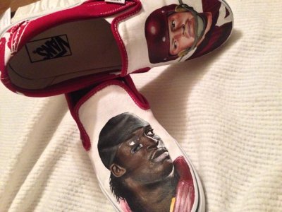 Custom-made shoes with RGIII and Sonny Jurgensen