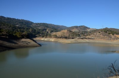 Stevens Creek Reservoir is extremely low