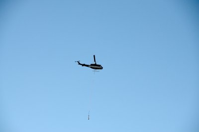 Helicopter is called in to do the heavy lifting