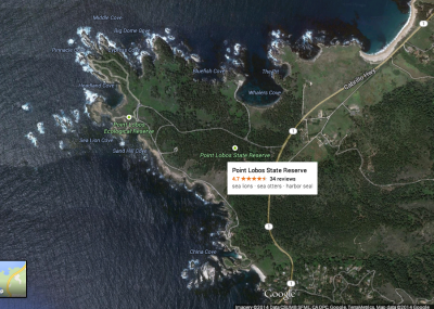 Google Earth image of the coastline