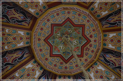 wood carvings in the ceiling