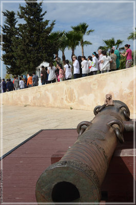 The fort, Borj Nord, has an old cannon in front