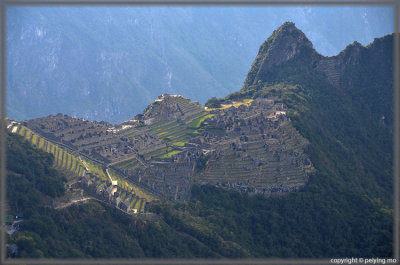 View of the Machu Picchu complex from the Sun Gate