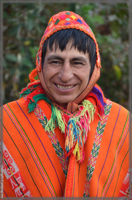 Traditional outfit worn by a particular Quechua community