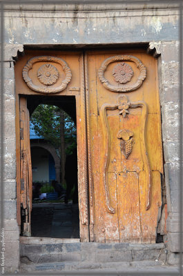 Door made of heavy wood