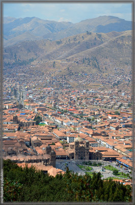 View of Cusco town square from Saksaywaman
