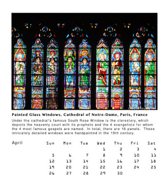 Painted Glass Windows, Cathedral of Notre-Dame, Paris, France