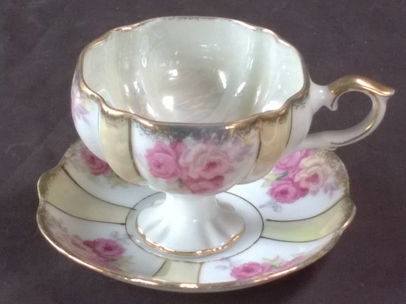 Antique Tea Cup & Saucer w/ Mother of Pear - No Markings